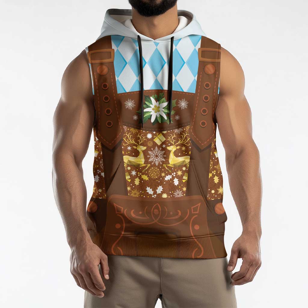 Germany Christmas Sleeveless Hoodie Bavarian Costume Style - Wonder Print Shop