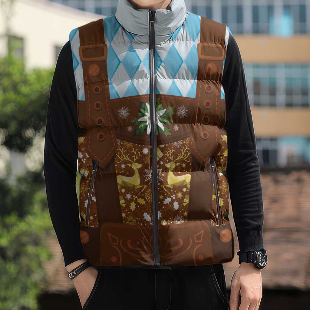 Germany Christmas Sleeveless Puffer Jacket Bavarian Costume Style - Wonder Print Shop