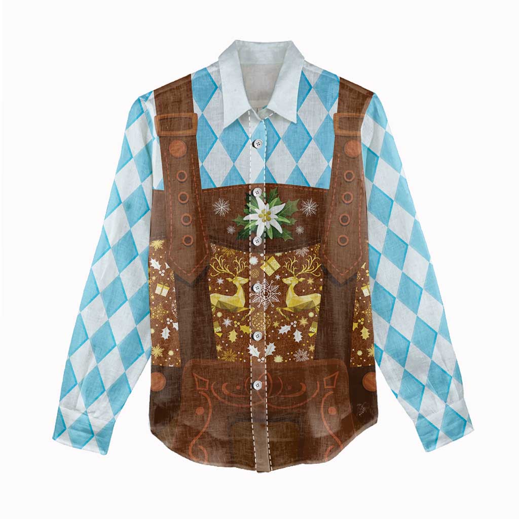 Germany Christmas Women Casual Shirt Bavarian Costume Style - Wonder Print Shop