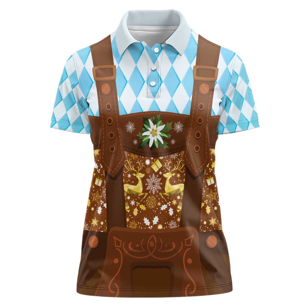 Germany Christmas Women Polo Shirt Bavarian Costume Style - Wonder Print Shop