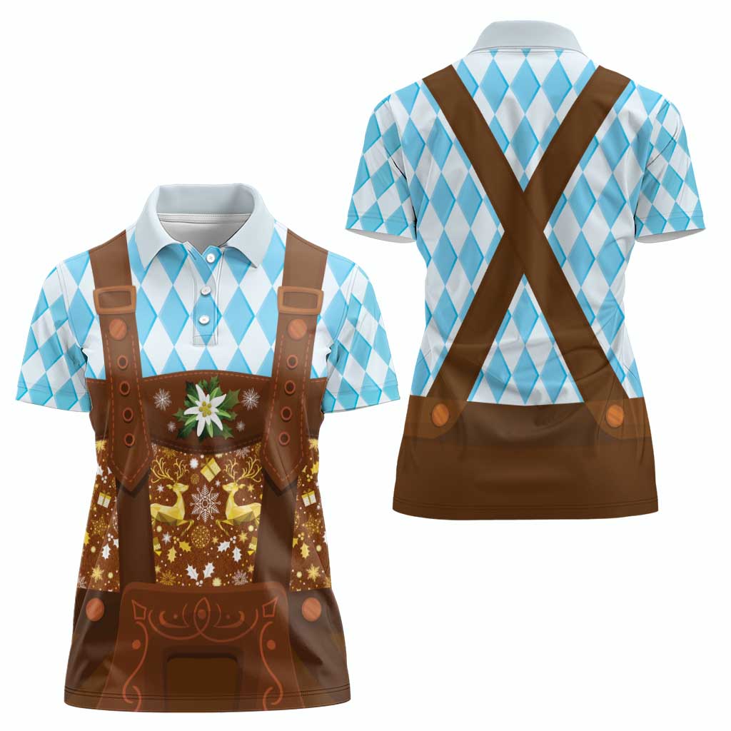 Germany Christmas Women Polo Shirt Bavarian Costume Style - Wonder Print Shop