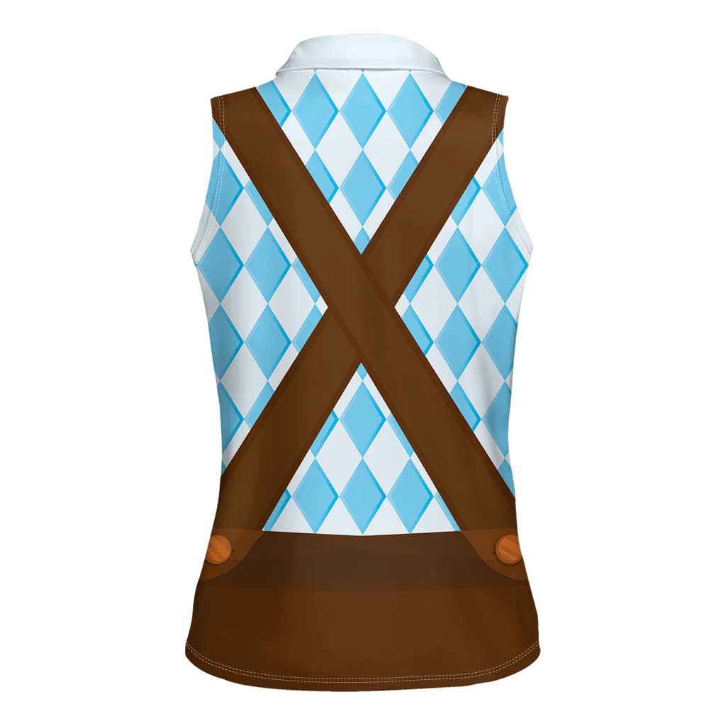 Germany Christmas Women Sleeveless Polo Shirt Bavarian Costume Style - Wonder Print Shop