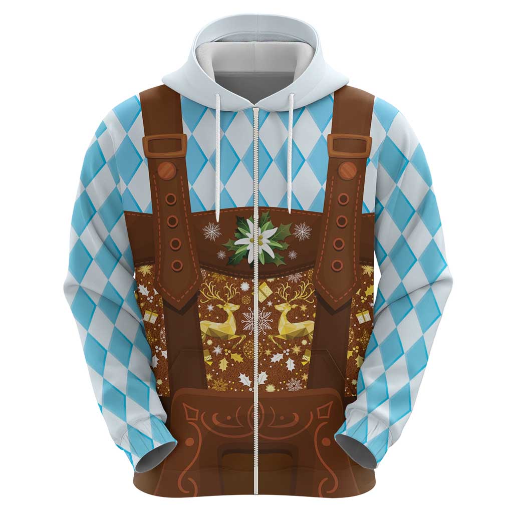 Germany Christmas Zip Hoodie Bavarian Costume Style - Wonder Print Shop