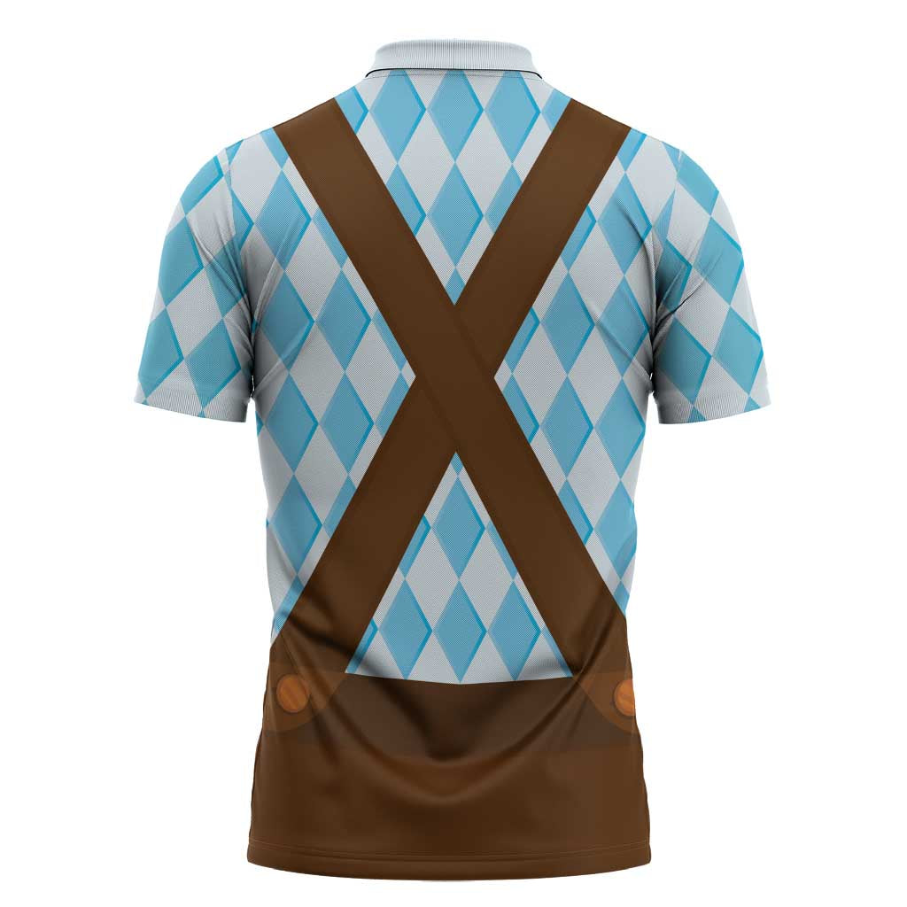 Germany Christmas Zipper Polo Shirt Bavarian Costume Style - Wonder Print Shop