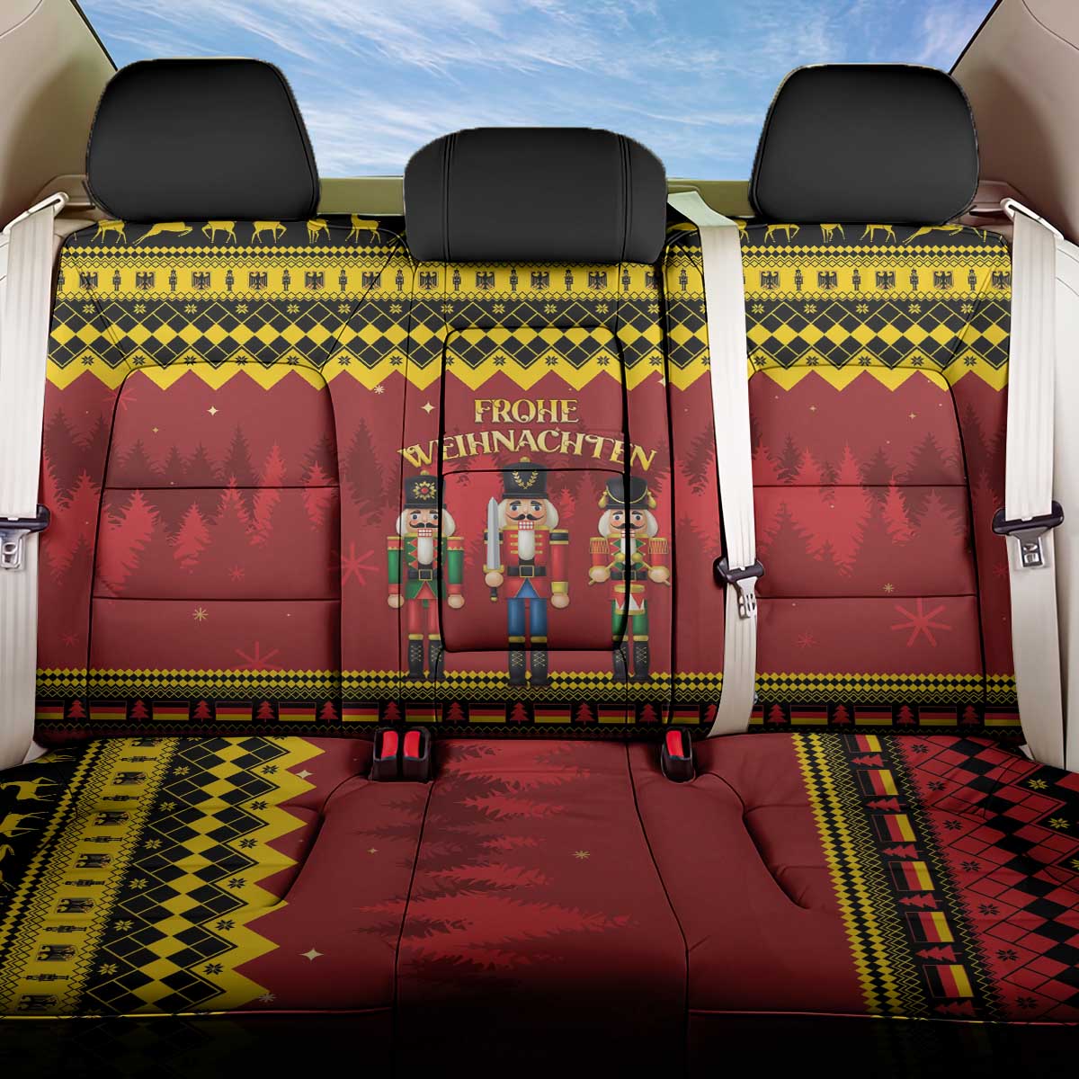 Germany Nussknacker Christmas Back Car Seat Cover Crack Deez Nuts - Wonder Print Shop