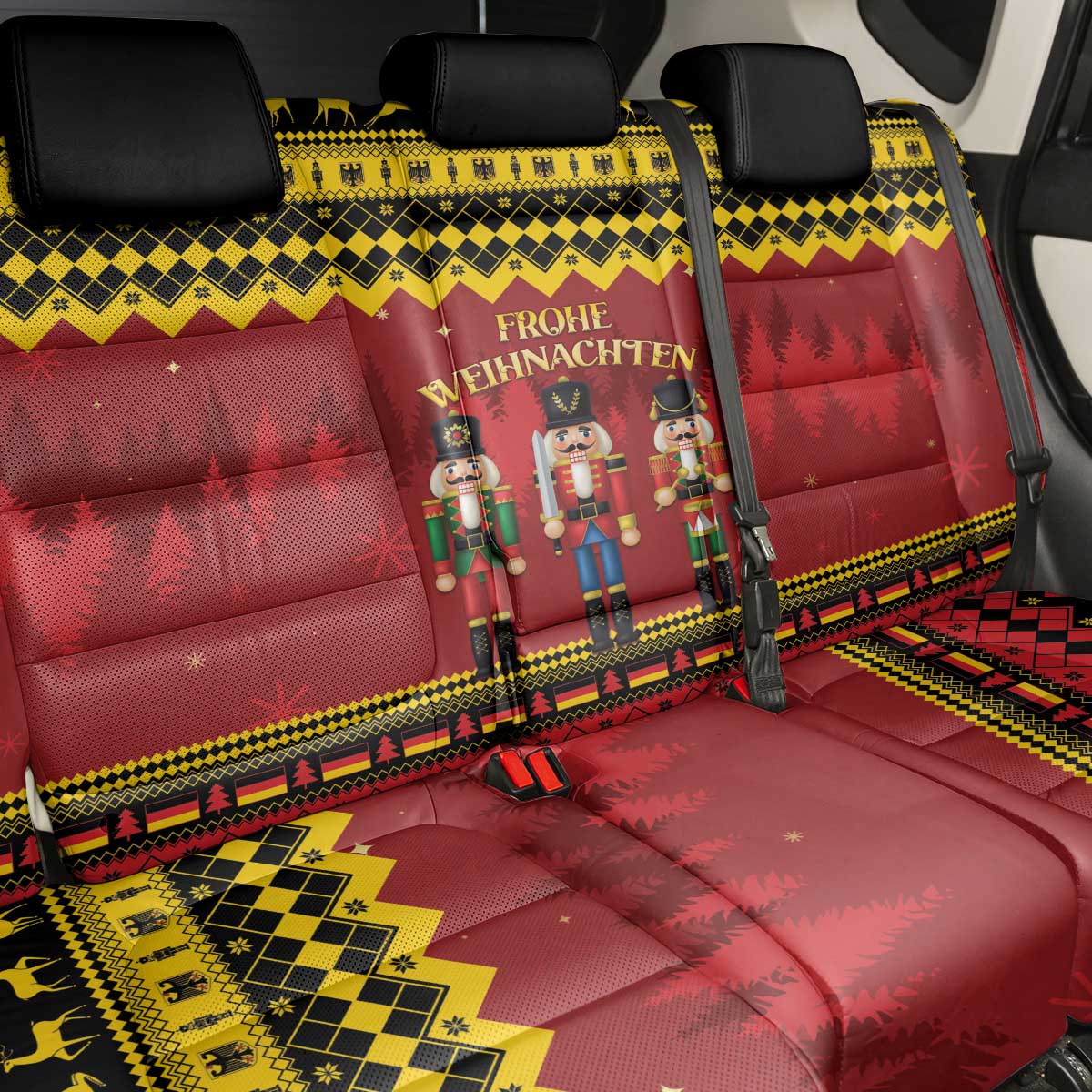 Germany Nussknacker Christmas Back Car Seat Cover Crack Deez Nuts - Wonder Print Shop