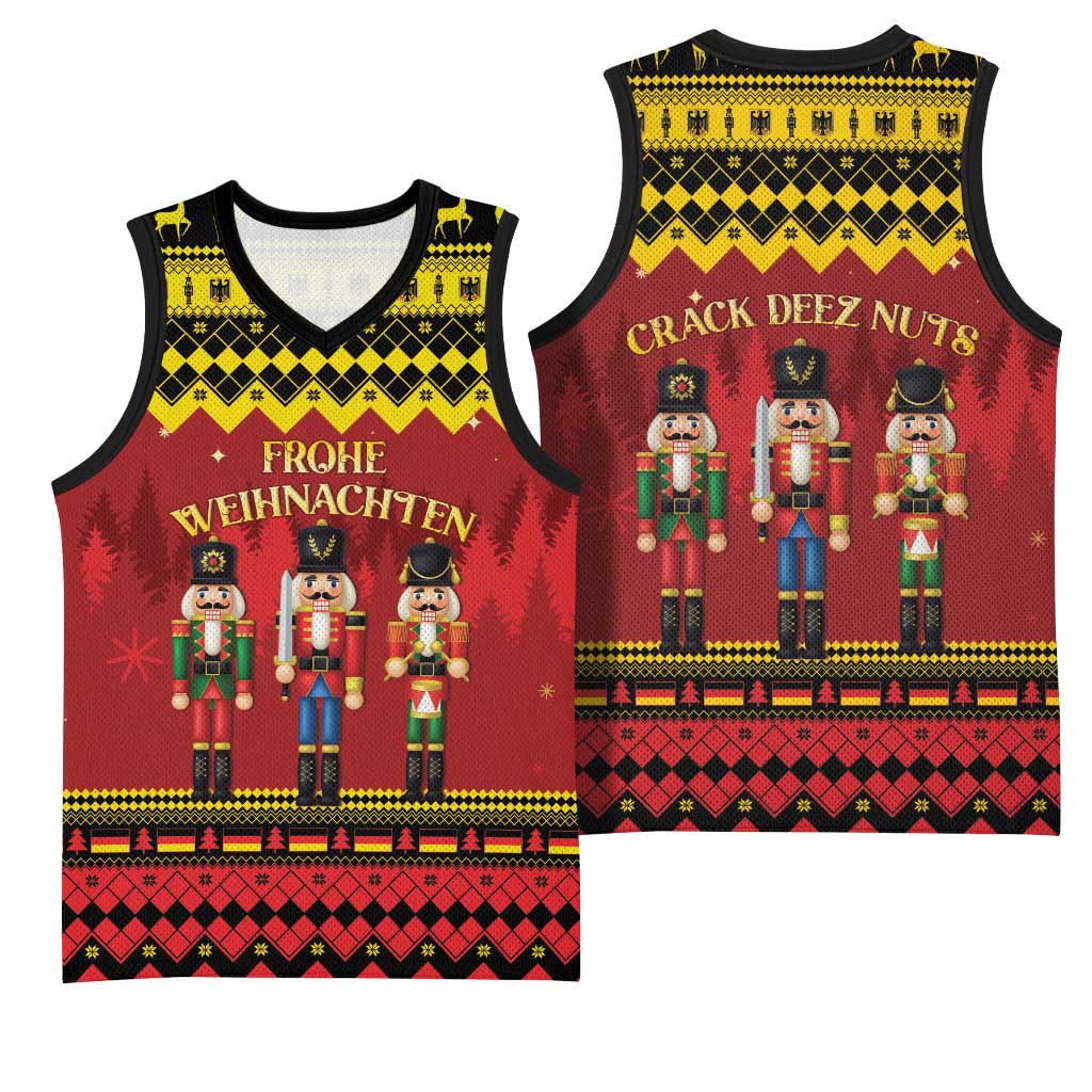Germany Nussknacker Christmas Basketball Jersey Crack Deez Nuts - Wonder Print Shop