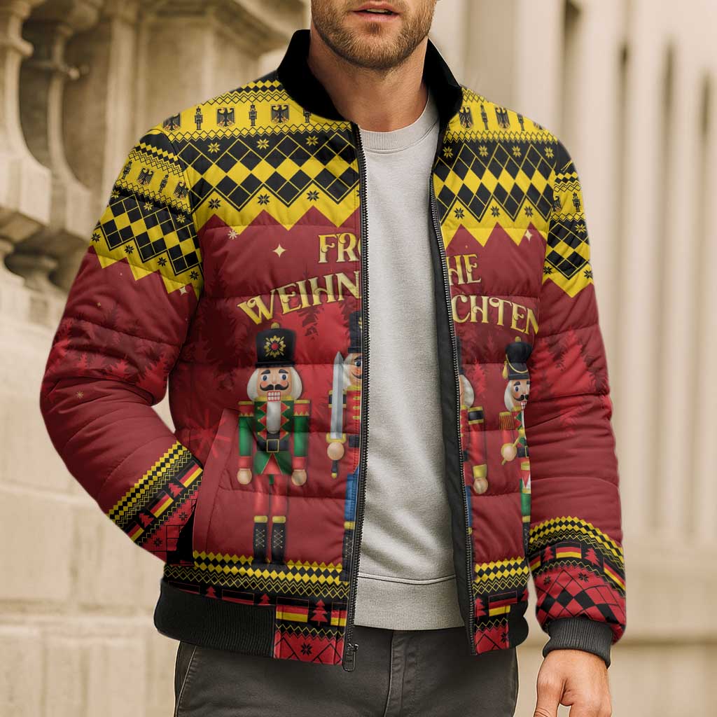 Germany Nussknacker Christmas Bomber Puffer Jacket Crack Deez Nuts - Wonder Print Shop
