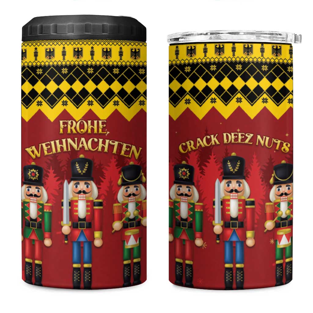Germany Nussknacker Christmas 4 in 1 Can Cooler Tumbler Crack Deez Nuts - Wonder Print Shop