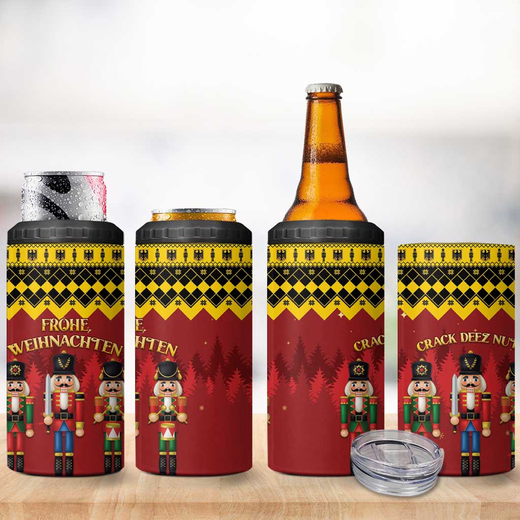 Germany Nussknacker Christmas 4 in 1 Can Cooler Tumbler Crack Deez Nuts - Wonder Print Shop