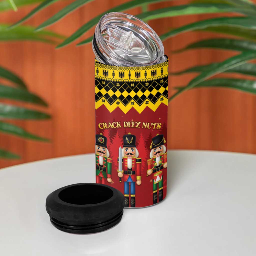 Germany Nussknacker Christmas 4 in 1 Can Cooler Tumbler Crack Deez Nuts - Wonder Print Shop
