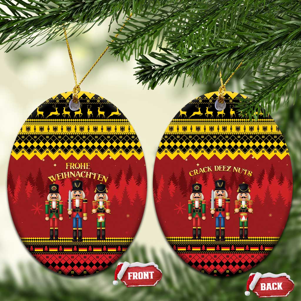 Germany Nussknacker Christmas Ceramic Ornament Crack Deez Nuts - Wonder Print Shop