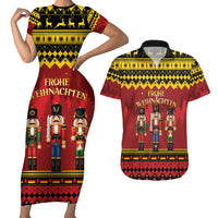 Germany Nussknacker Christmas Couples Matching Short Sleeve Bodycon Dress and Hawaiian Shirt Crack Deez Nuts - Wonder Print Shop