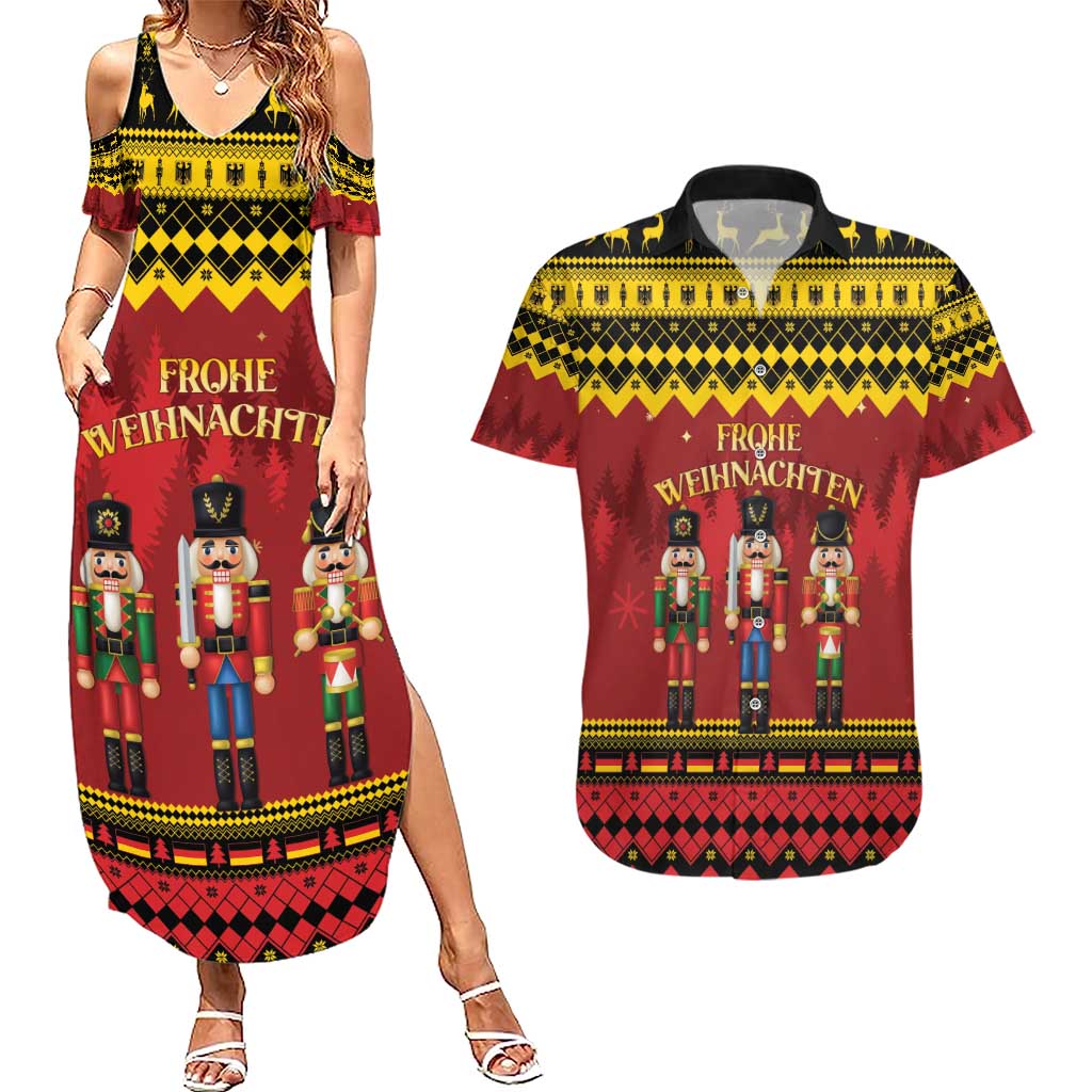 Germany Nussknacker Christmas Couples Matching Summer Maxi Dress and Hawaiian Shirt Crack Deez Nuts - Wonder Print Shop