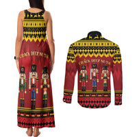 Germany Nussknacker Christmas Couples Matching Tank Maxi Dress and Long Sleeve Button Shirt Crack Deez Nuts - Wonder Print Shop
