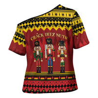 Germany Nussknacker Christmas Cross Shoulder Shirt Crack Deez Nuts - Wonder Print Shop