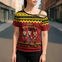 Germany Nussknacker Christmas Cross Shoulder Shirt Crack Deez Nuts - Wonder Print Shop