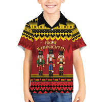 Germany Nussknacker Christmas Family Matching Off The Shoulder Long Sleeve Dress and Hawaiian Shirt Crack Deez Nuts - Wonder Print Shop