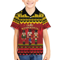 Germany Nussknacker Christmas Family Matching Short Sleeve Bodycon Dress and Hawaiian Shirt Crack Deez Nuts - Wonder Print Shop