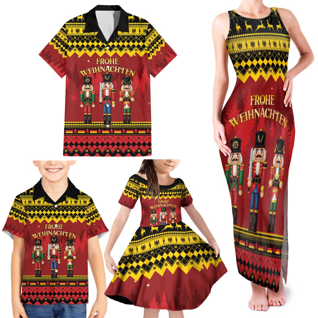 Germany Nussknacker Christmas Family Matching Tank Maxi Dress and Hawaiian Shirt Crack Deez Nuts - Wonder Print Shop
