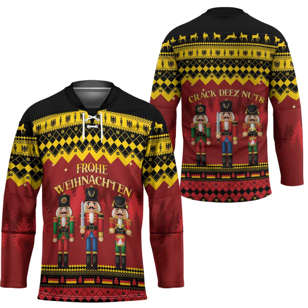 Germany Nussknacker Christmas Hockey Jersey Crack Deez Nuts - Wonder Print Shop