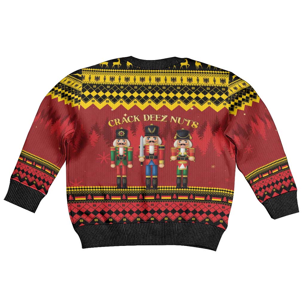 Germany Nussknacker Christmas Kid Ugly Christmas Sweater Crack Deez Nuts - Wonder Print Shop