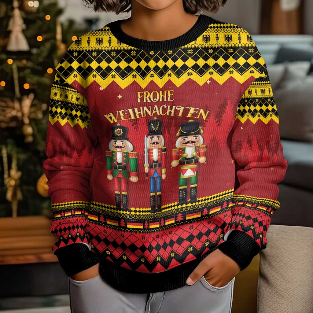 Germany Nussknacker Christmas Kid Ugly Christmas Sweater Crack Deez Nuts - Wonder Print Shop
