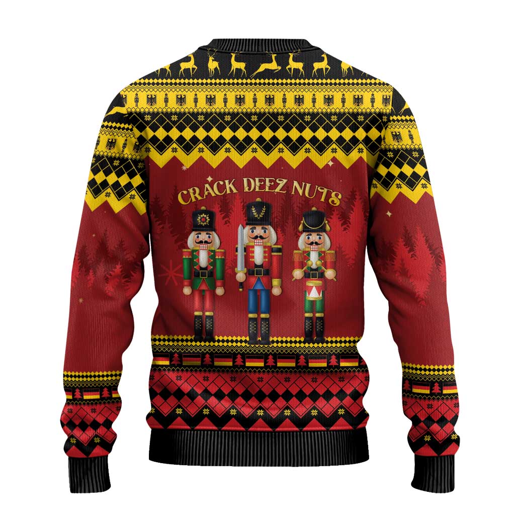 Germany Nussknacker Christmas Ugly Christmas Sweater Crack Deez Nuts - Wonder Print Shop