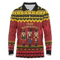 Germany Nussknacker Christmas Long Sleeve Polo Shirt Crack Deez Nuts - Wonder Print Shop