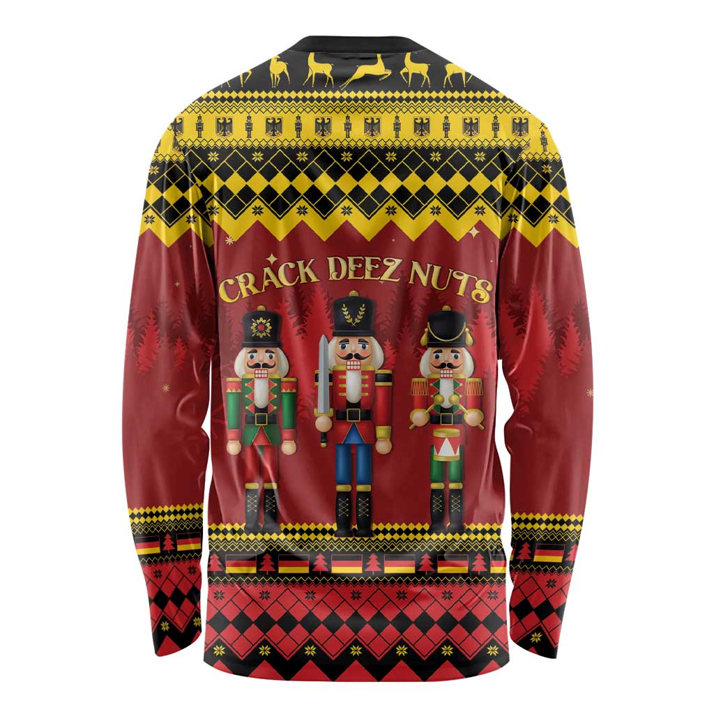 Germany Nussknacker Christmas Long Sleeve Shirt Crack Deez Nuts - Wonder Print Shop