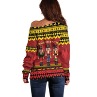 Germany Nussknacker Christmas Off Shoulder Sweater Crack Deez Nuts - Wonder Print Shop