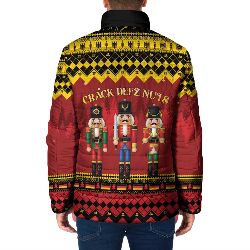 Germany Nussknacker Christmas Padded Jacket Crack Deez Nuts - Wonder Print Shop