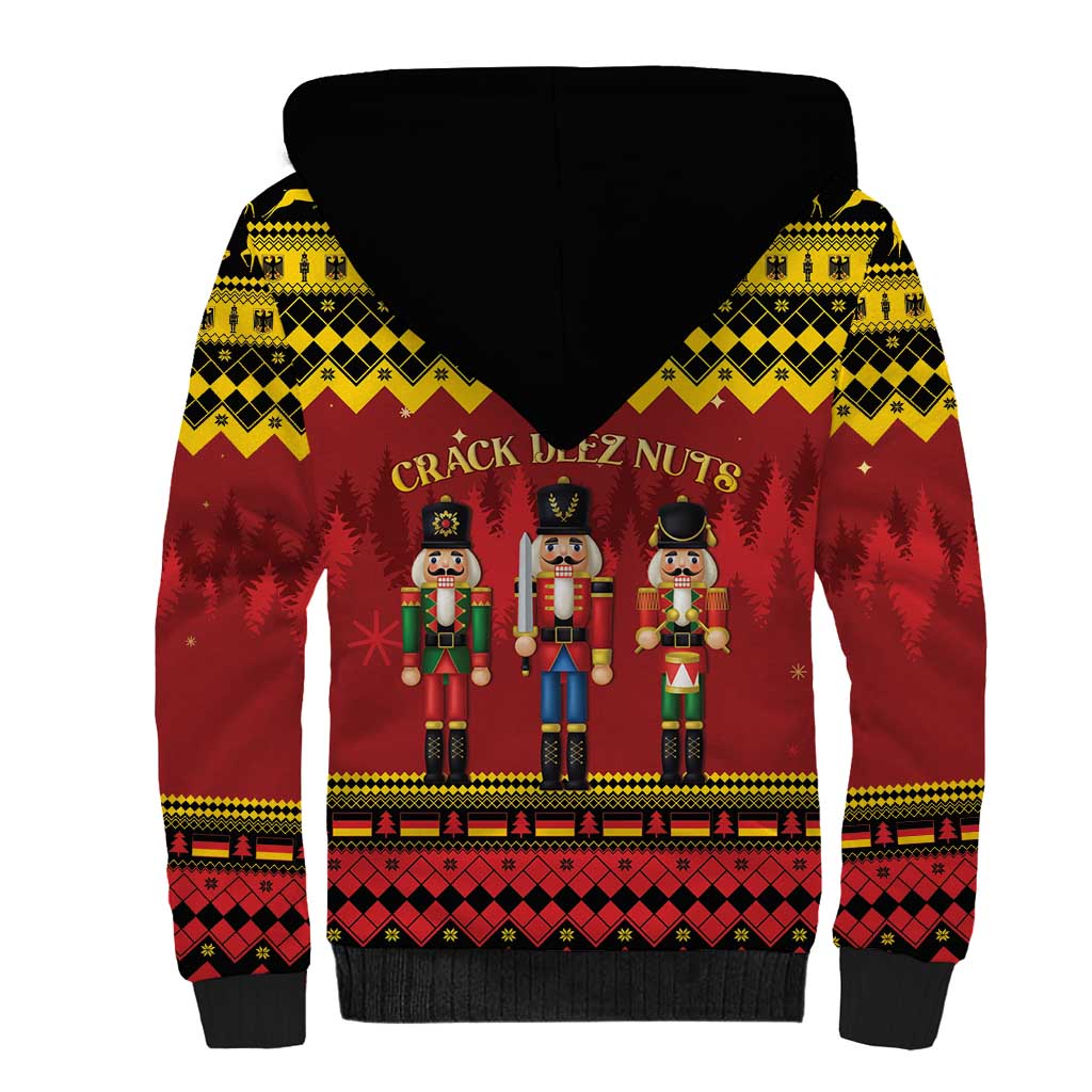 Germany Nussknacker Christmas Sherpa Hoodie Crack Deez Nuts - Wonder Print Shop