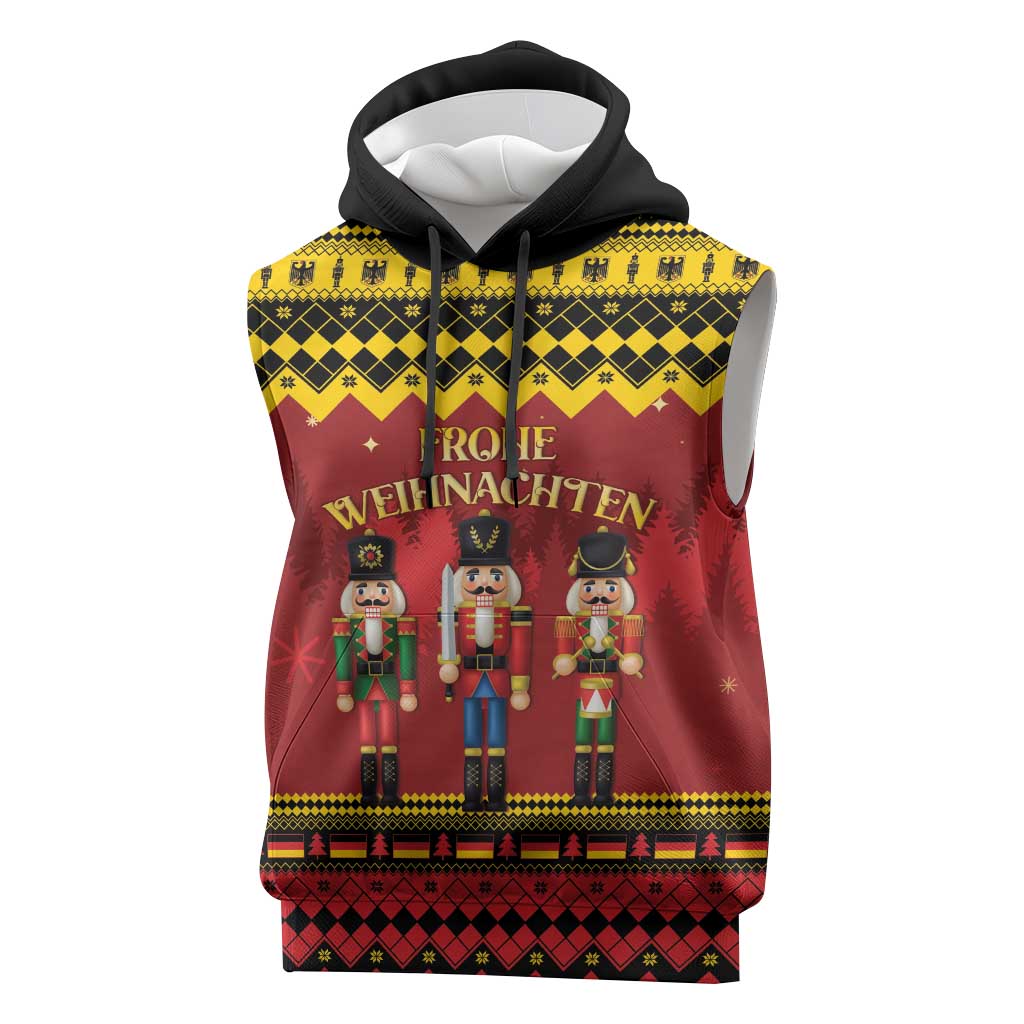 Germany Nussknacker Christmas Sleeveless Hoodie Crack Deez Nuts - Wonder Print Shop