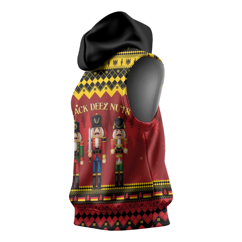 Germany Nussknacker Christmas Sleeveless Hoodie Crack Deez Nuts - Wonder Print Shop