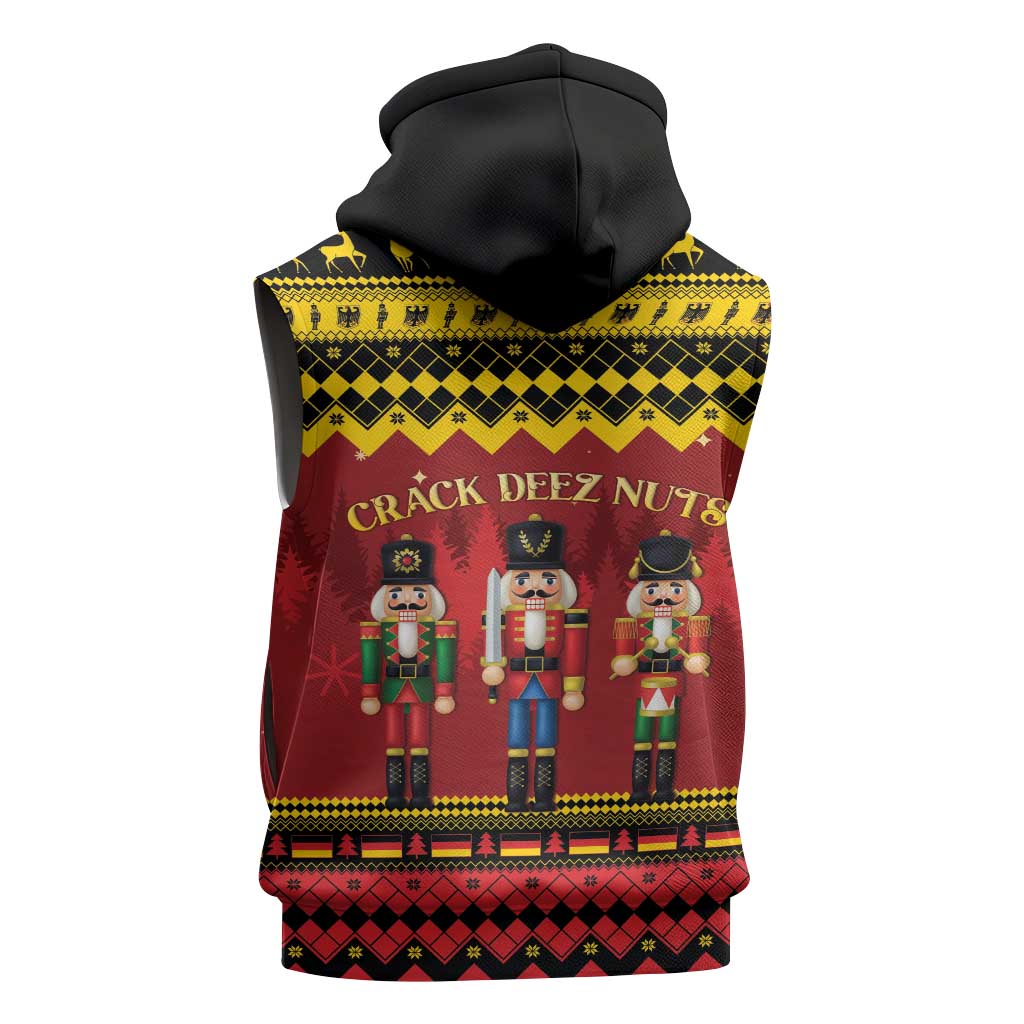 Germany Nussknacker Christmas Sleeveless Zip Hoodie Crack Deez Nuts - Wonder Print Shop