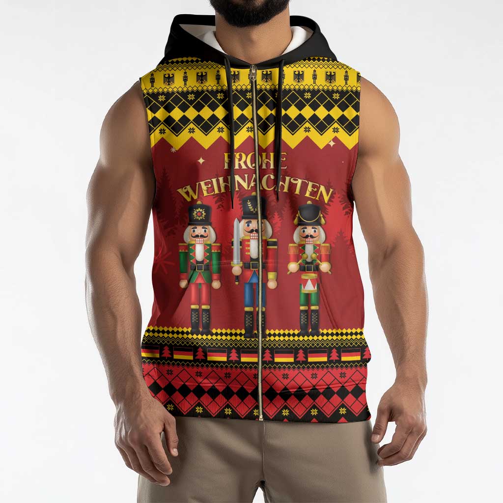 Germany Nussknacker Christmas Sleeveless Zip Hoodie Crack Deez Nuts - Wonder Print Shop