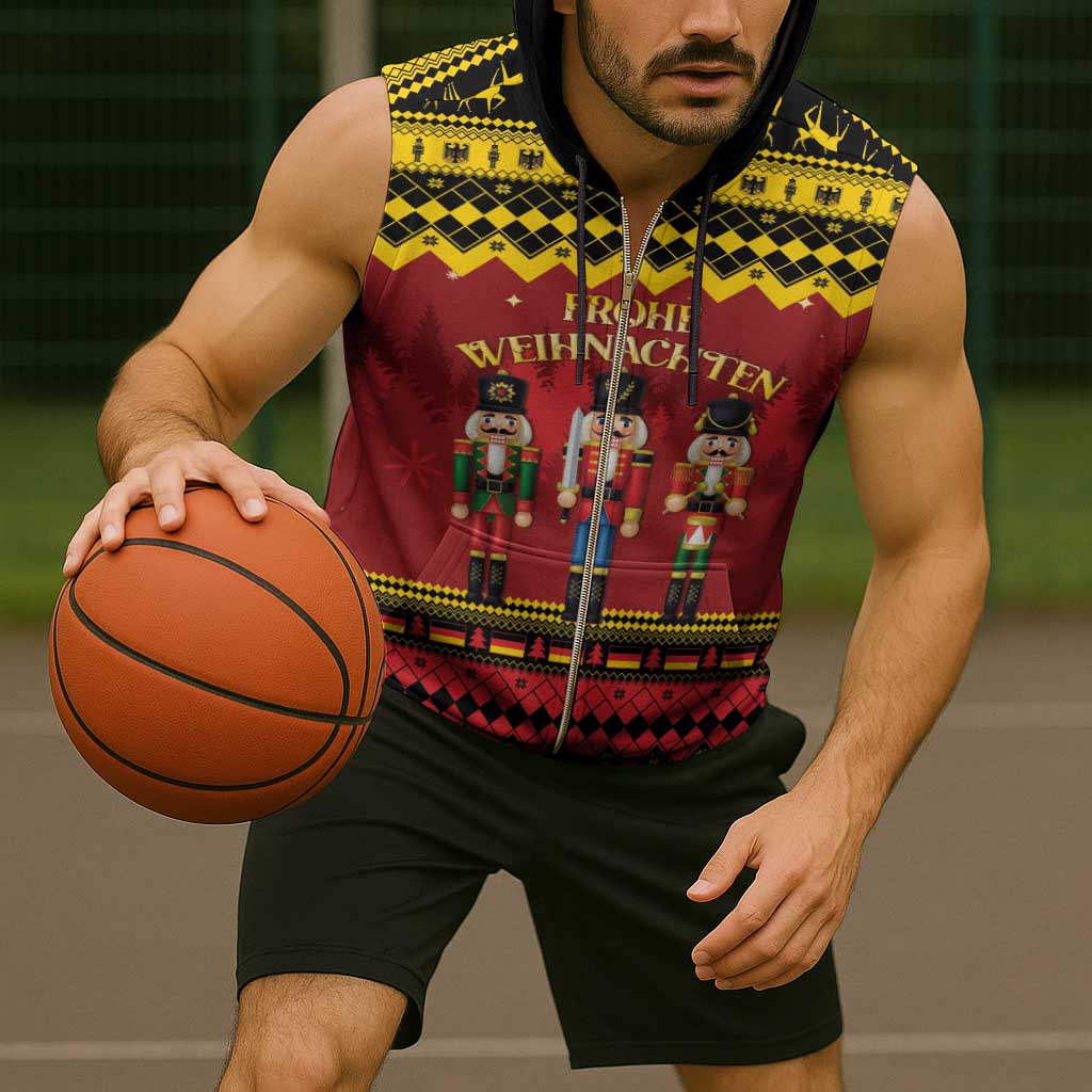 Germany Nussknacker Christmas Sleeveless Zip Hoodie Crack Deez Nuts - Wonder Print Shop