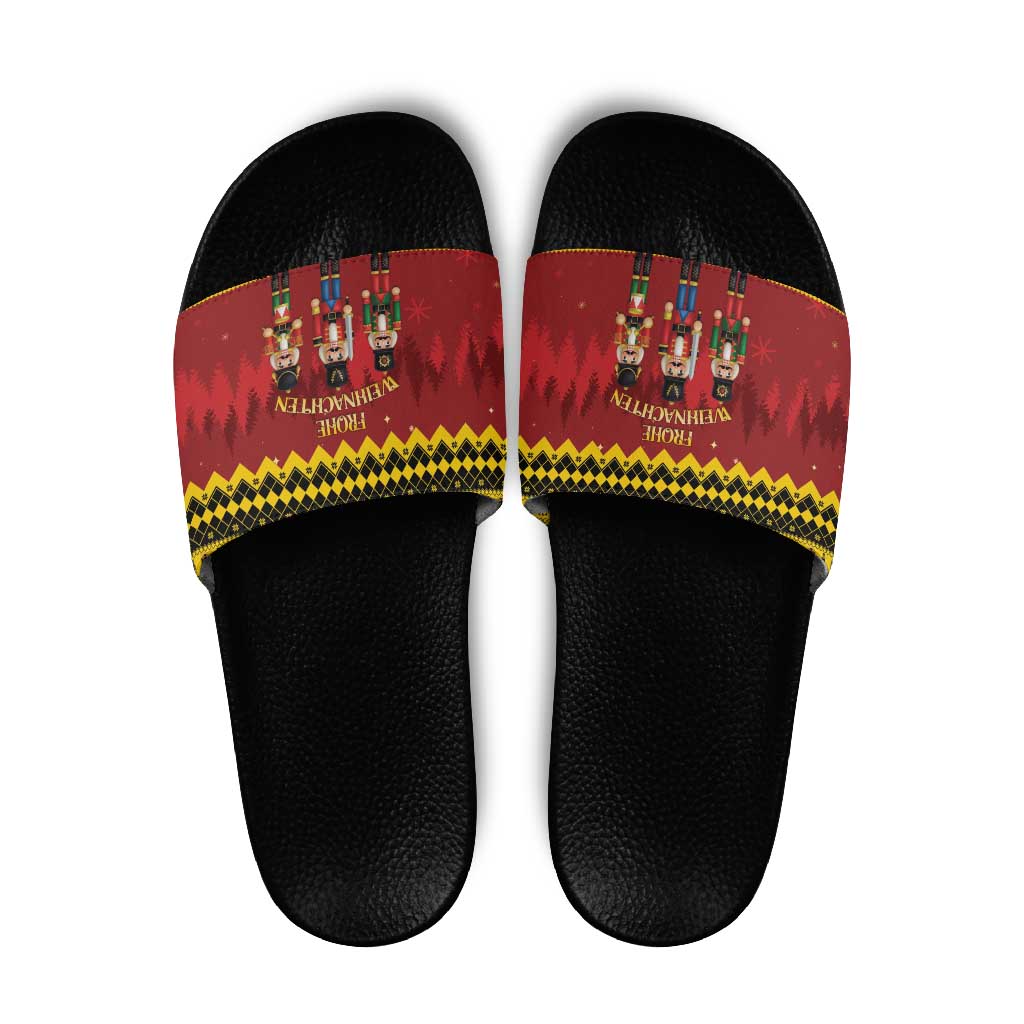 Germany Nussknacker Christmas Slide Sandals Crack Deez Nuts - Wonder Print Shop