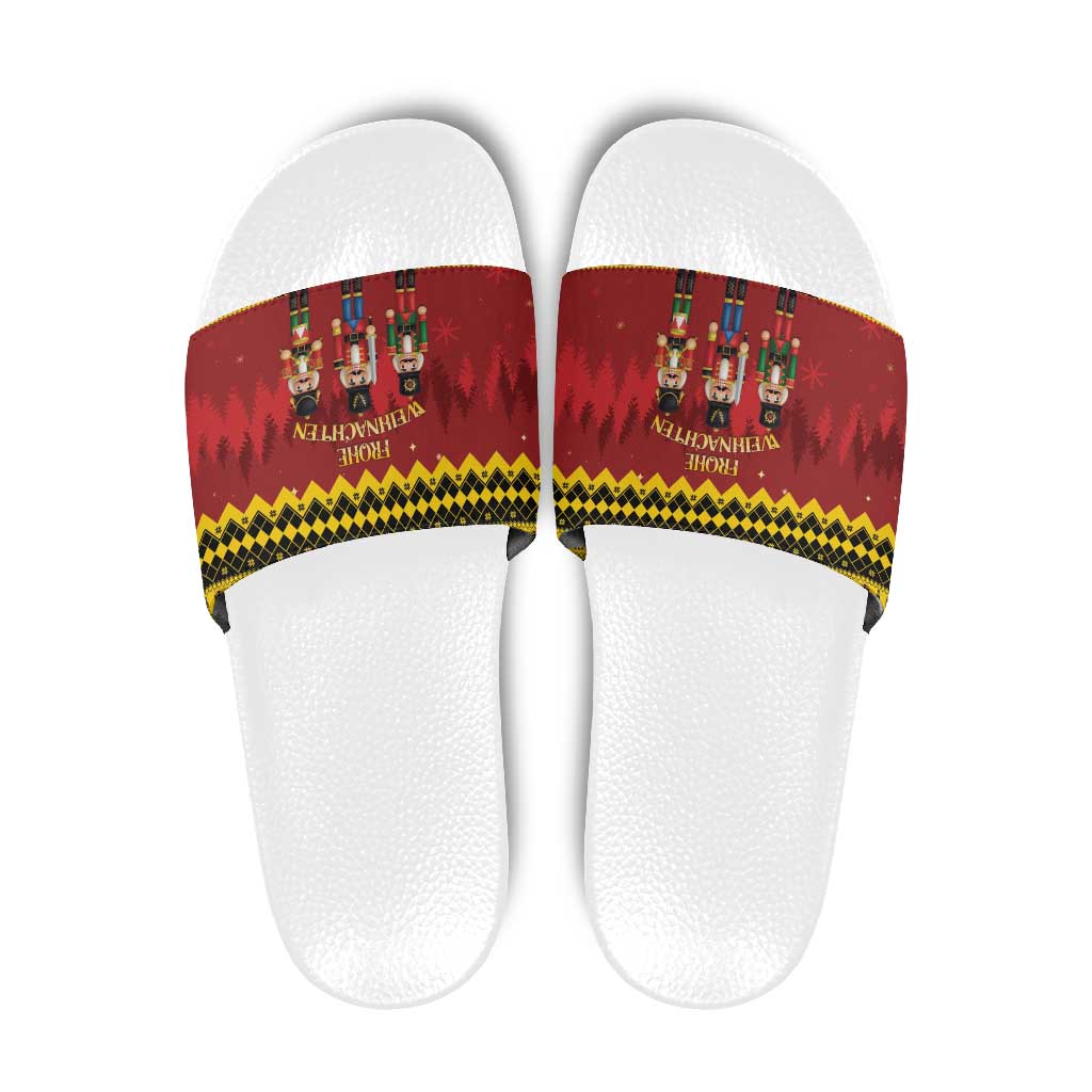 Germany Nussknacker Christmas Slide Sandals Crack Deez Nuts - Wonder Print Shop