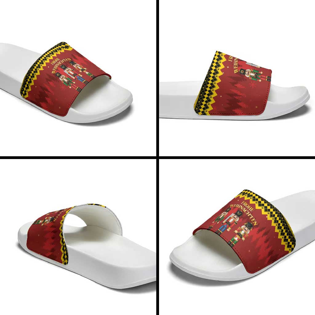 Germany Nussknacker Christmas Slide Sandals Crack Deez Nuts - Wonder Print Shop