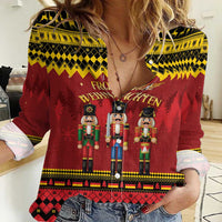 Germany Nussknacker Christmas Women Casual Shirt Crack Deez Nuts - Wonder Print Shop