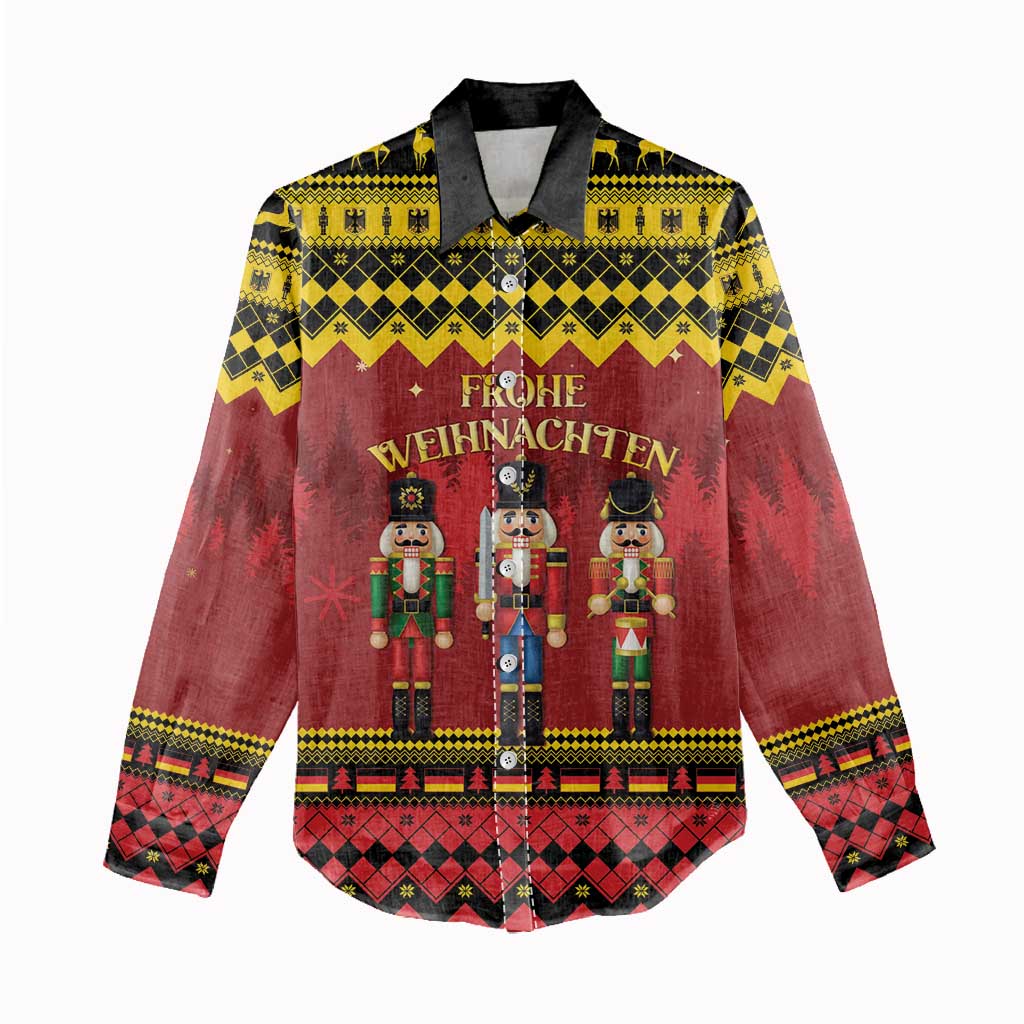 Germany Nussknacker Christmas Women Casual Shirt Crack Deez Nuts - Wonder Print Shop