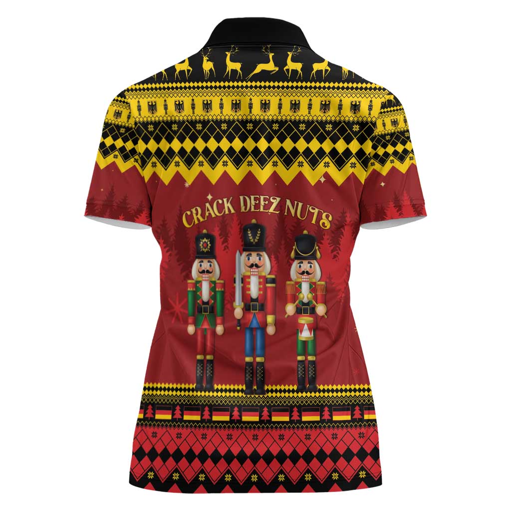 Germany Nussknacker Christmas Women Polo Shirt Crack Deez Nuts - Wonder Print Shop