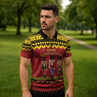 Germany Nussknacker Christmas Zipper Polo Shirt Crack Deez Nuts - Wonder Print Shop