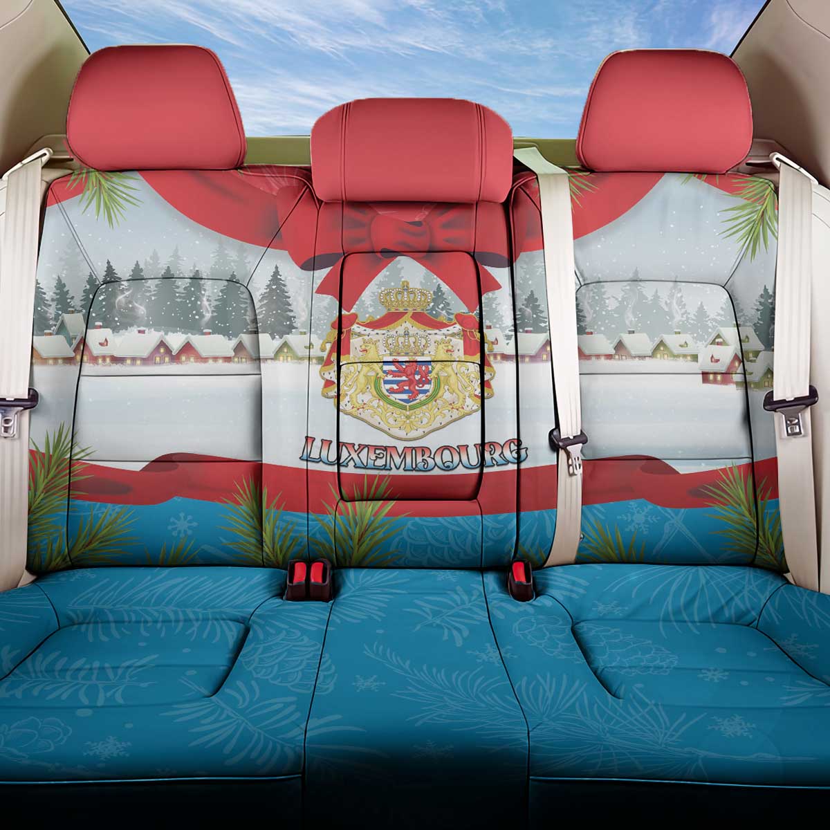 Luxembourg Christmas Back Car Seat Cover Schei Chreschtdeeg 2025 - Wonder Print Shop