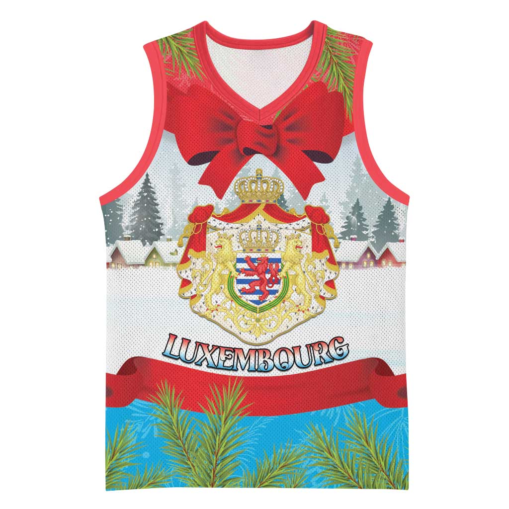 Personalised Luxembourg Christmas Basketball Jersey Schei Chreschtdeeg 2025 - Wonder Print Shop