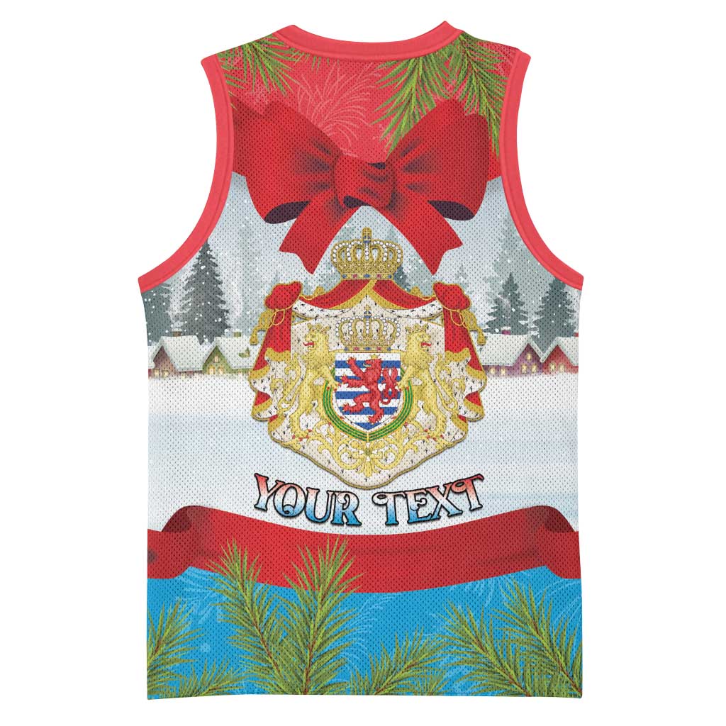 Personalised Luxembourg Christmas Basketball Jersey Schei Chreschtdeeg 2025 - Wonder Print Shop