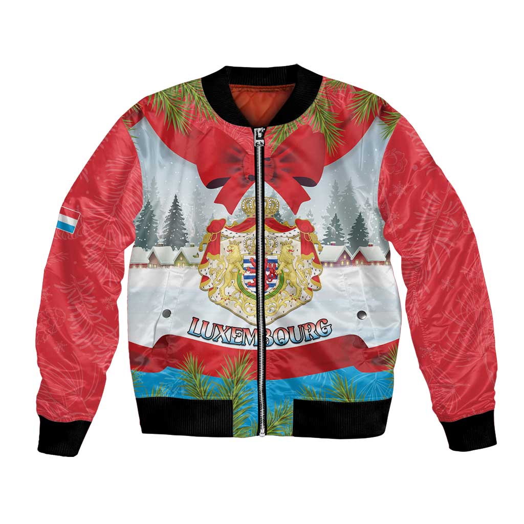 Personalised Luxembourg Christmas Bomber Jacket Schei Chreschtdeeg 2025 - Wonder Print Shop