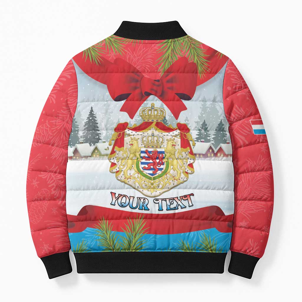Personalised Luxembourg Christmas Bomber Puffer Jacket Schei Chreschtdeeg 2025 - Wonder Print Shop
